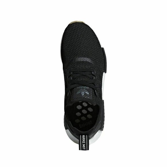 [B42200] Mens Adidas NMD_R1 - Black Gum Sneakers - Picture 2 of 5